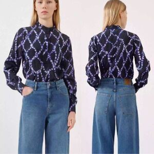 NWT Baum Und Pferdgarten Equestrian Blue Rope Malosa Top Women's Sz M / 36